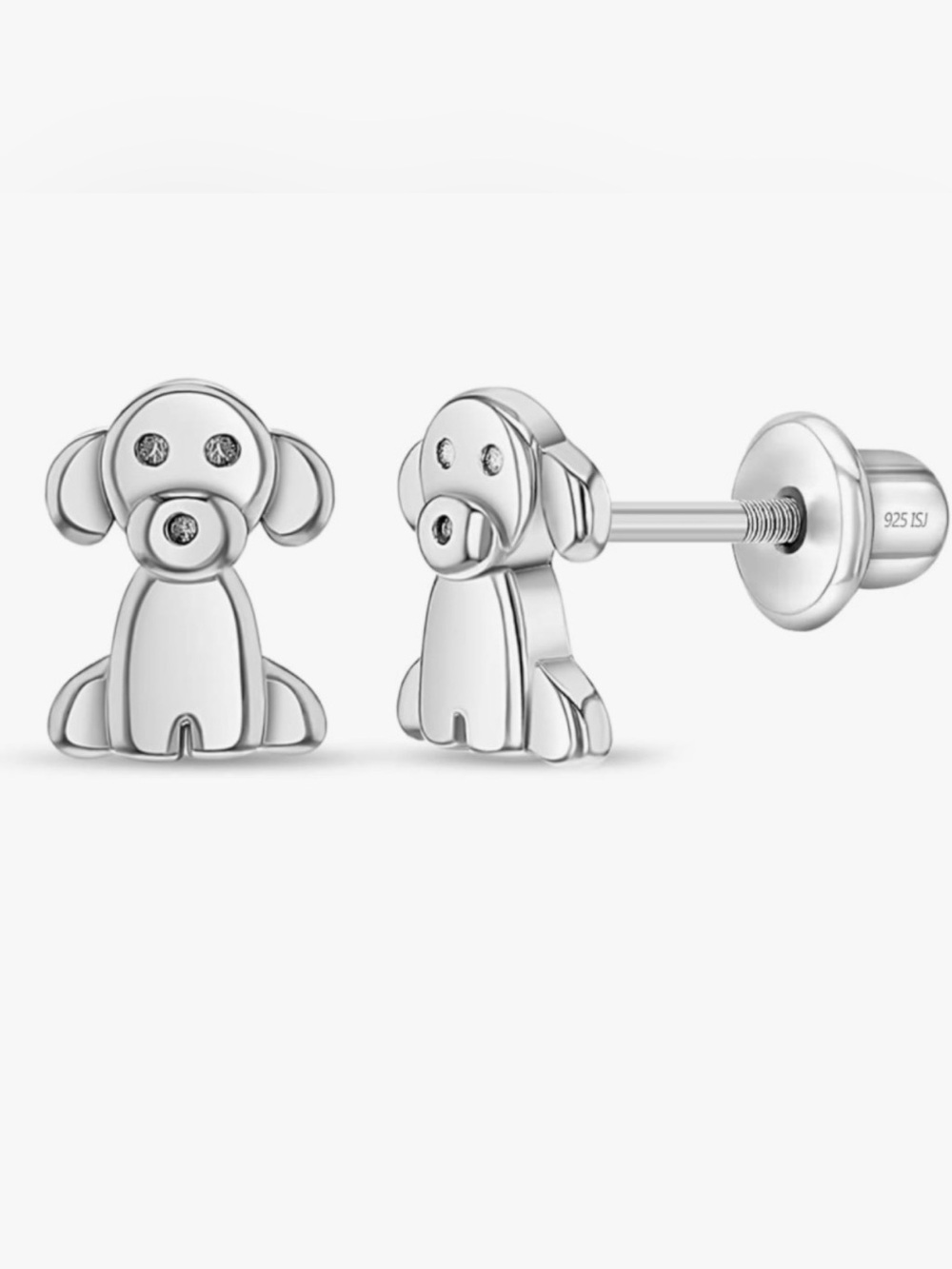 925 Sterling Silver Dog Children Earrings